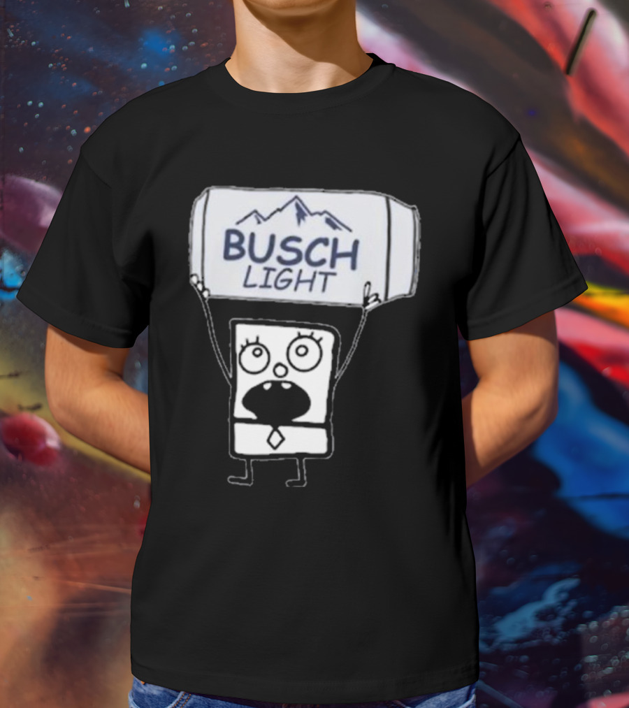 Doodlebob Holding Busch Light Can T-Shirt