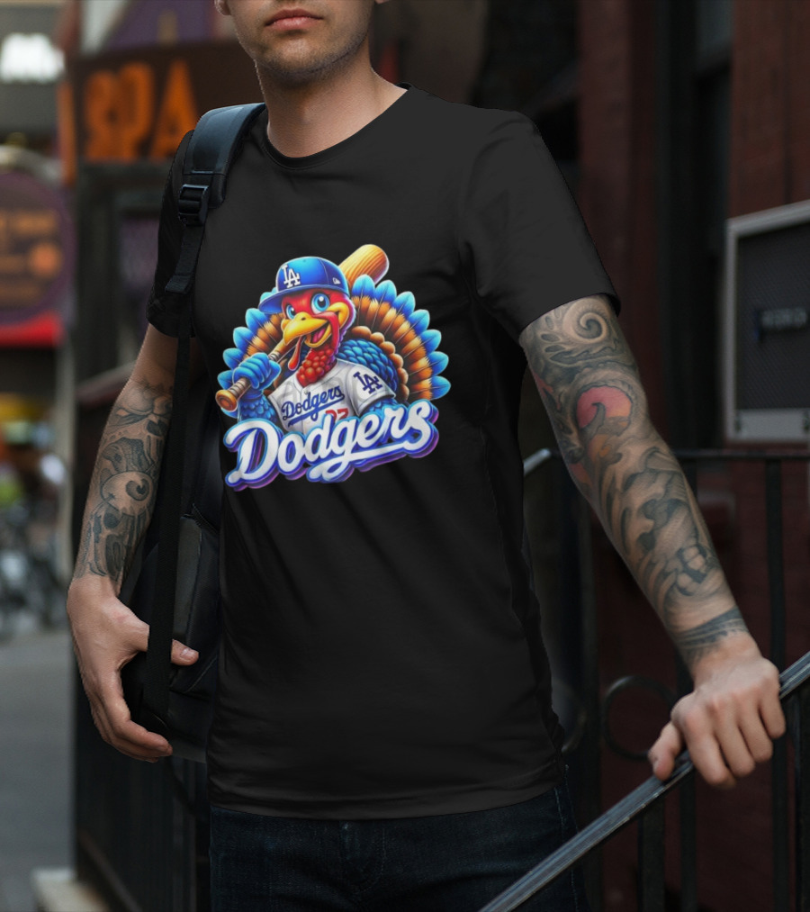 Dodgers Thanksgiving LA Baseball Turkey T-Shirt