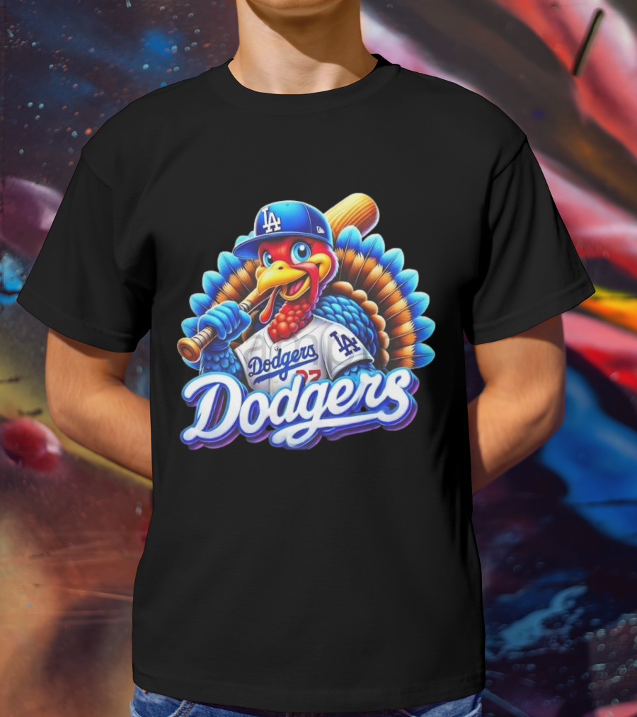 Dodgers Thanksgiving LA Baseball Turkey T-Shirt