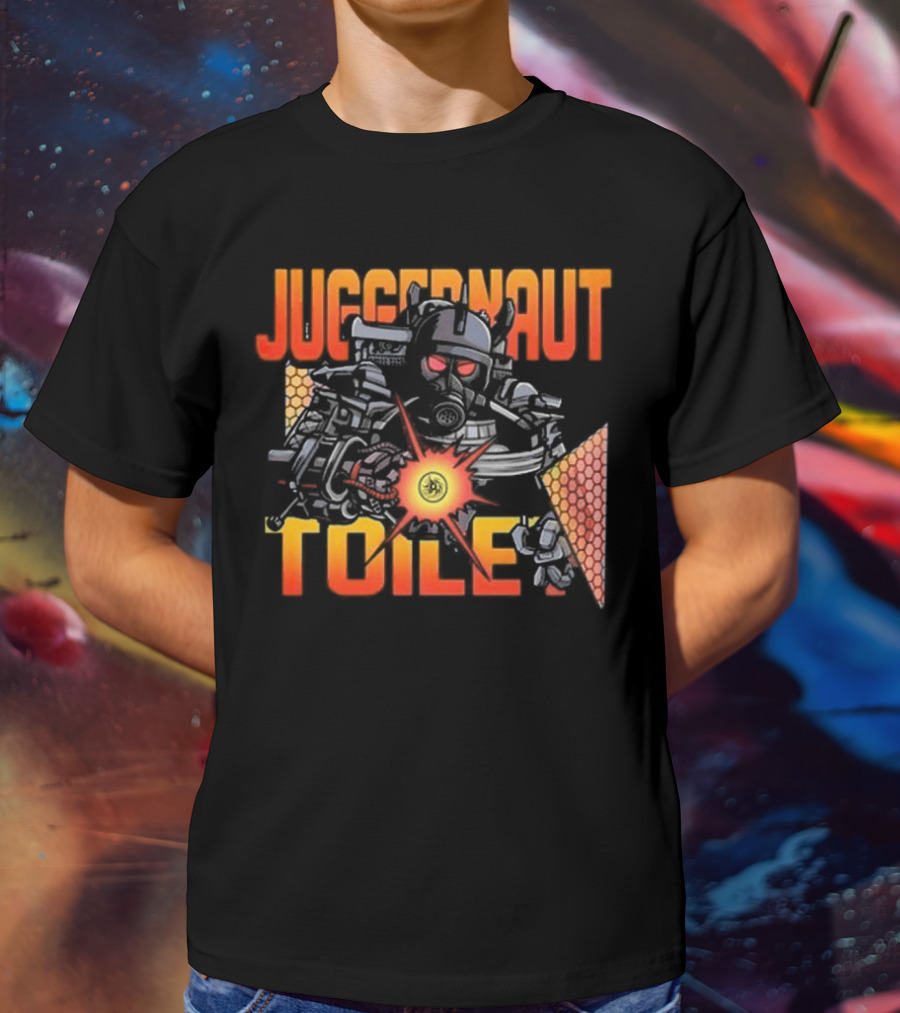 Juggernaut Toilet Gas Mask Warrior Explosion T-Shirt