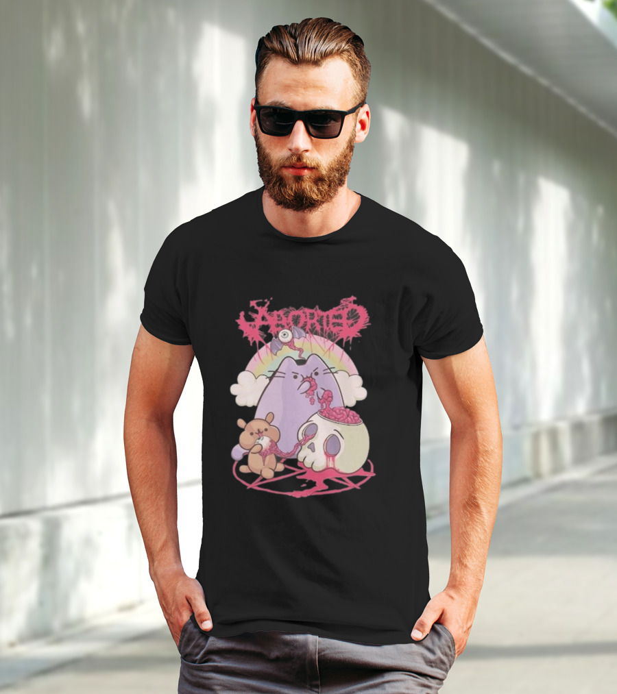 Indiemerch Store Aborted Cute Cat With Teddy And Skull Nomnom T-Shirt