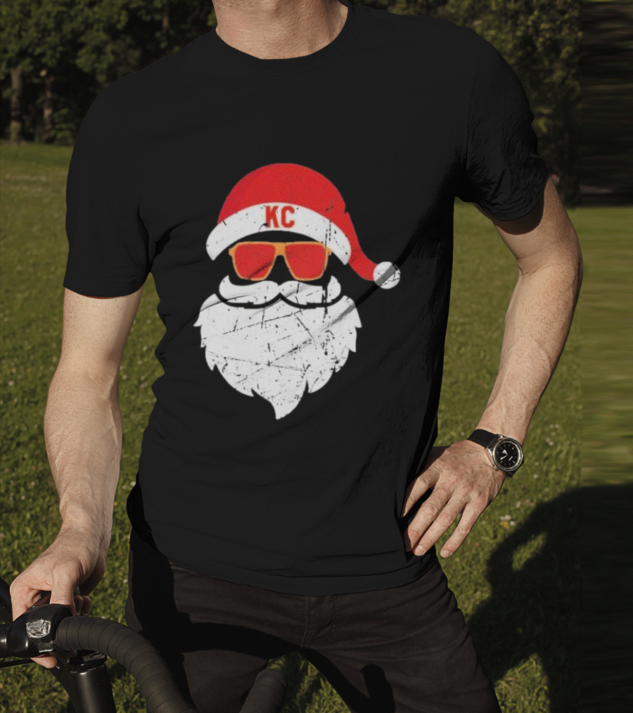 Kansas City Chiefs KC Santa Claus Christmas Holiday T-Shirt