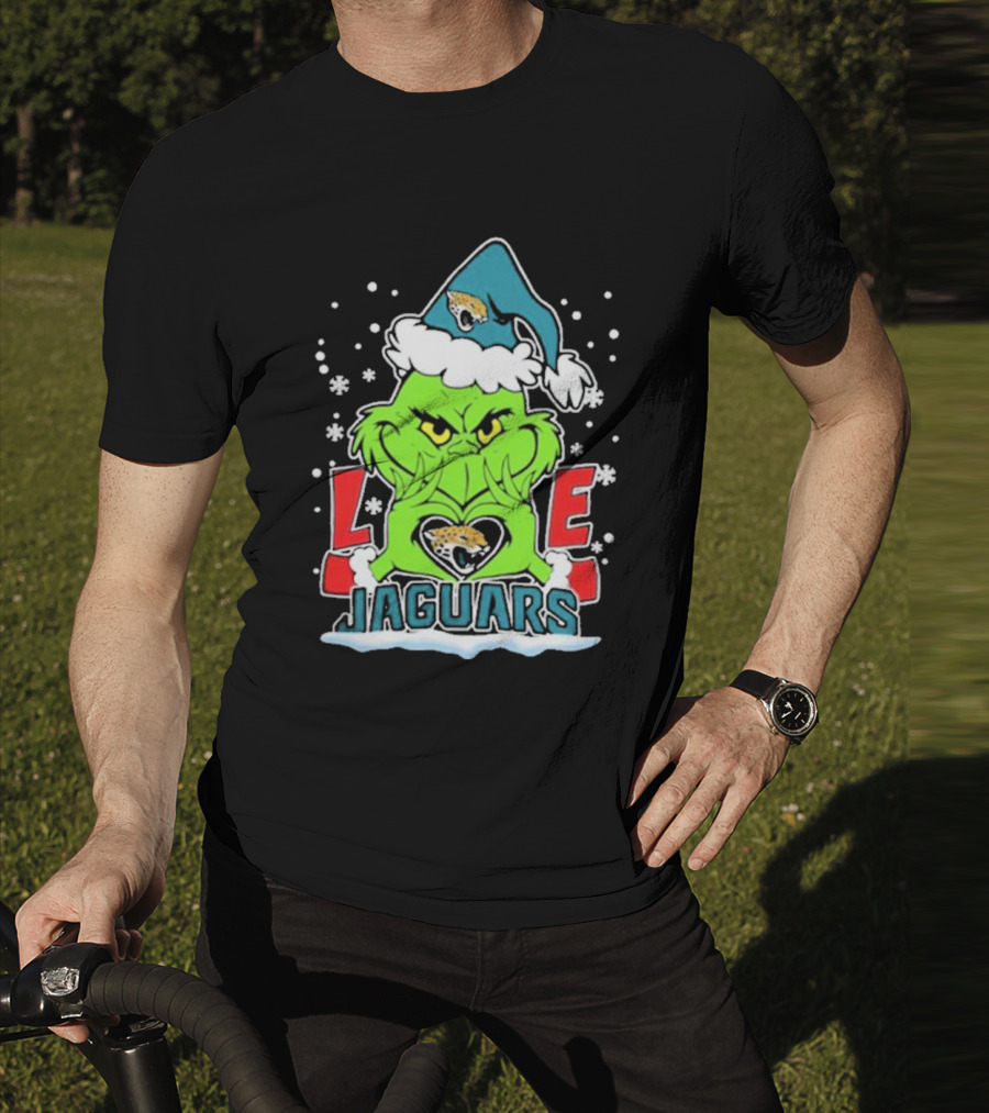 The Grinch Love Jacksonville Jaguars Football Christmas T-Shirt