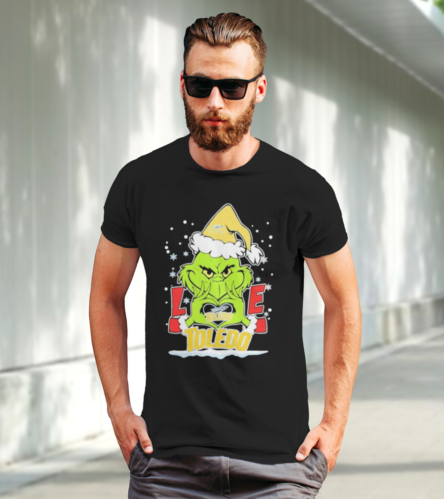 Grinch Love Toledo Rockets Football Christmas T-Shirt