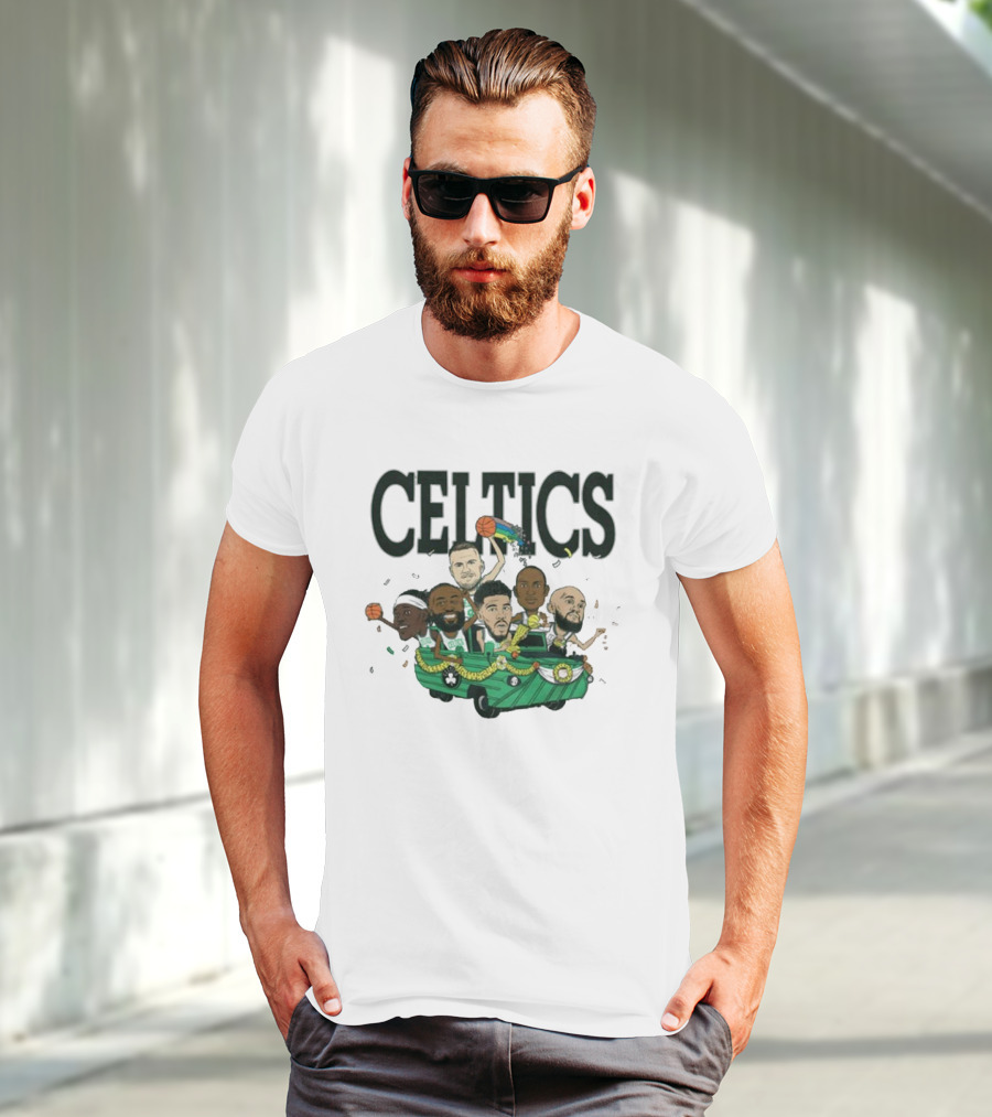 Celtics Basketball Team Cartoon Parade T-Shirt