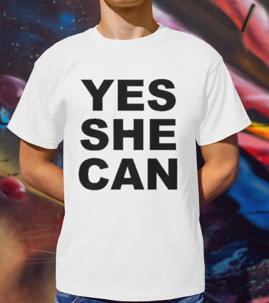 Yes She Can Empowerment Affirmation Oprah Winfrey Inspirational Message T-Shirt