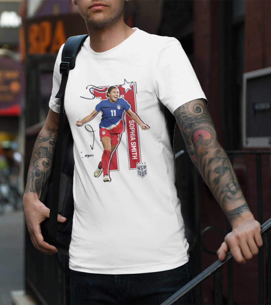 USWNT Sophia Smith 11 USA Signature T-Shirt