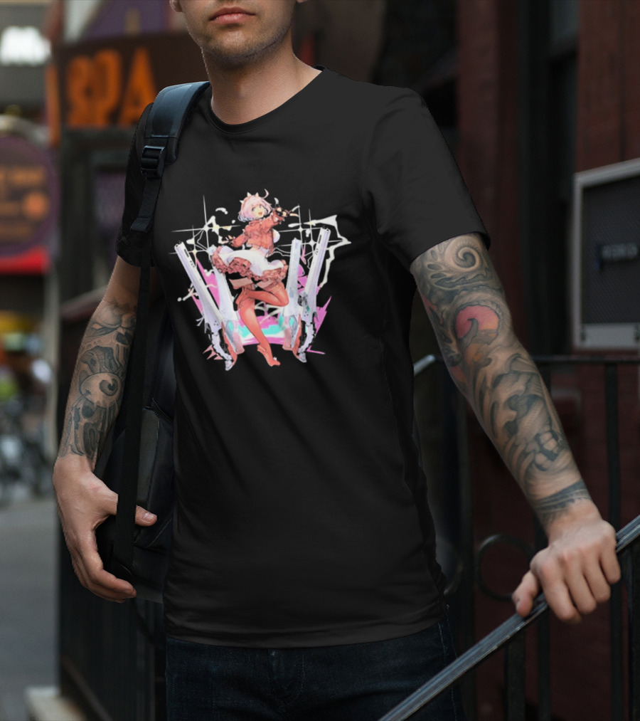 Guilty Gear Strive Elphelt Valentine Dual Gun Action Character T-Shirt