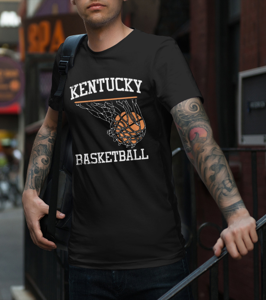 Kentucky Basketball Hoop Swoosh Net T-Shirt