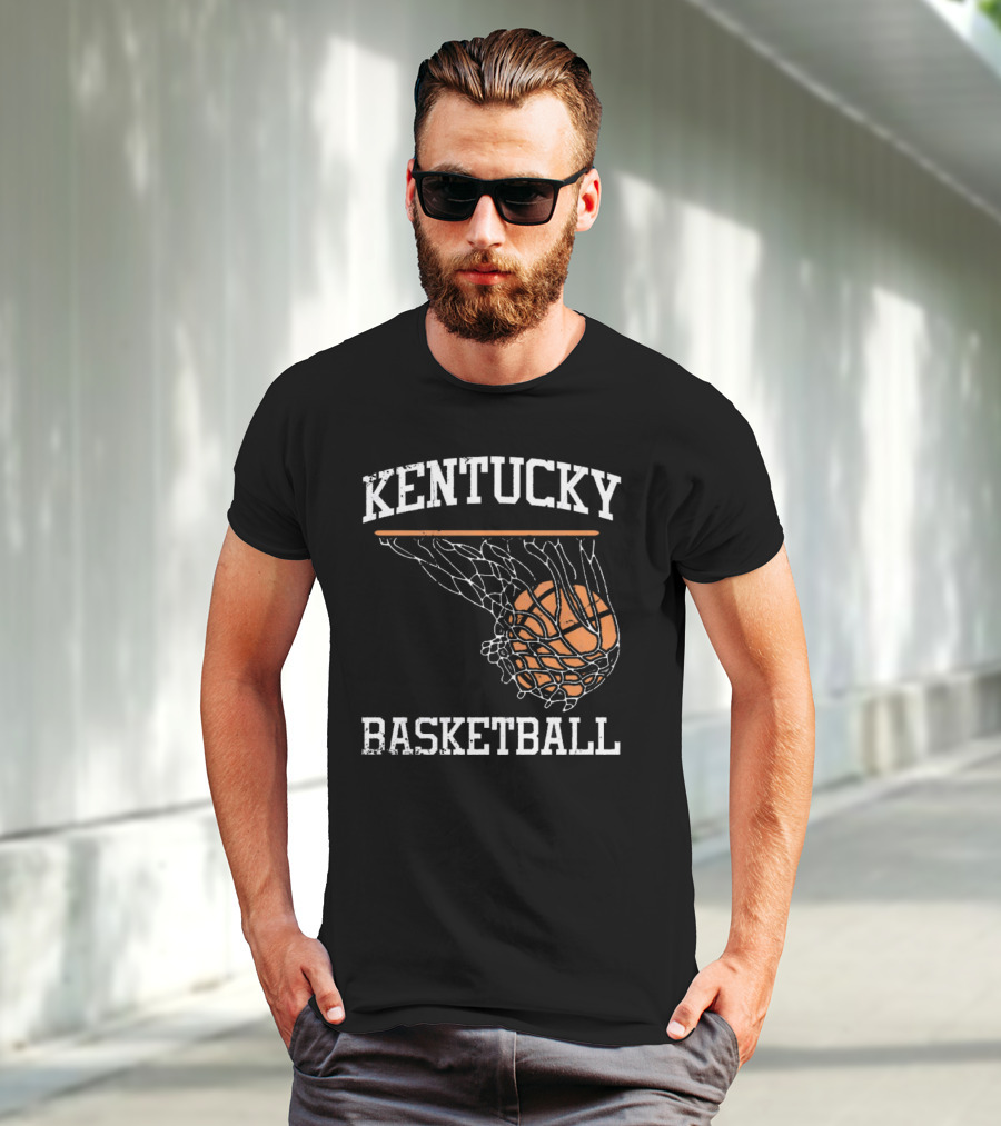 Kentucky Basketball Hoop Swoosh Net T-Shirt