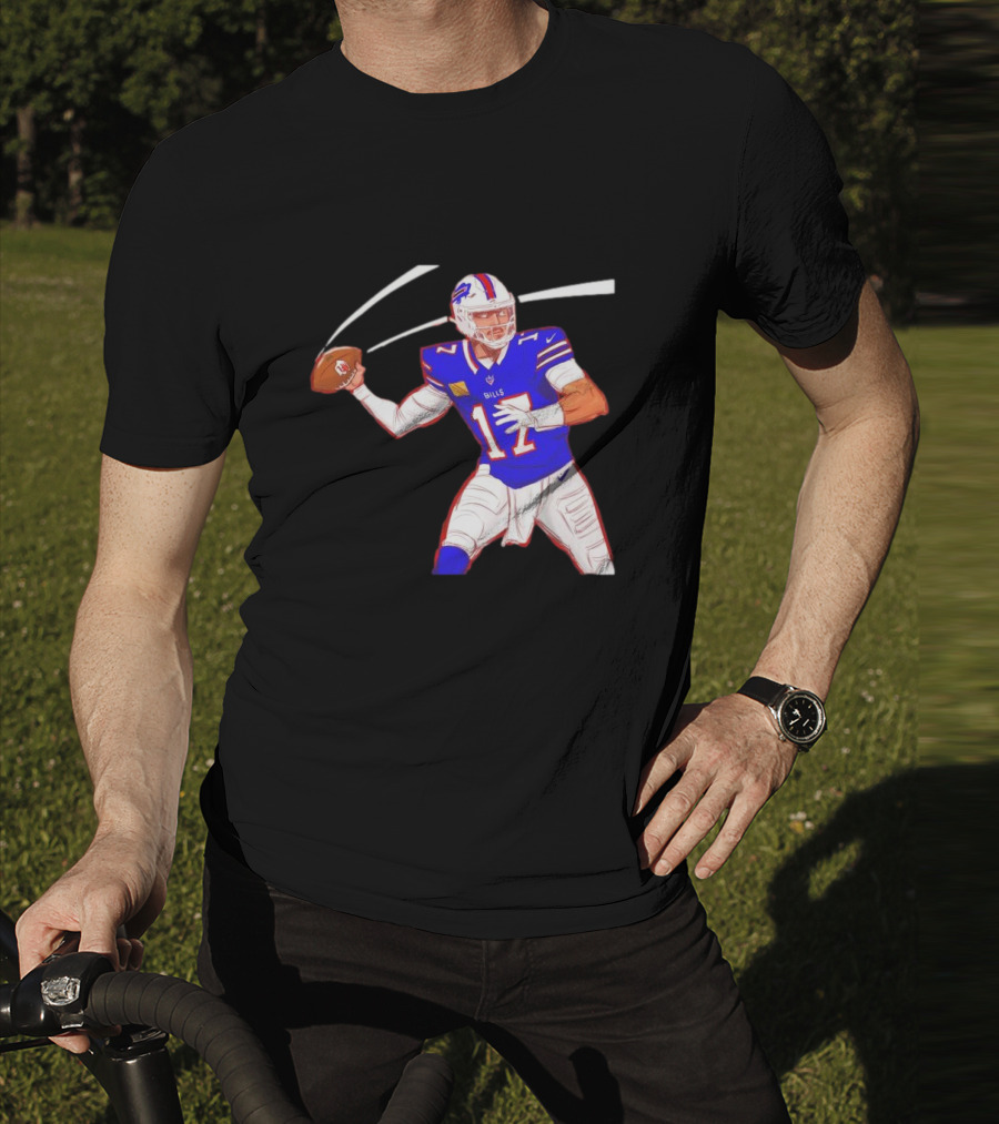Josh Allen Buffalo Bills Victory Monday Cartoon Football Player T-Shirt