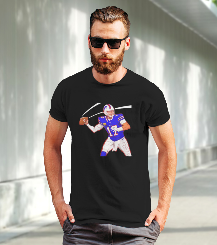 Josh Allen Buffalo Bills Victory Monday Cartoon Football Player T-Shirt