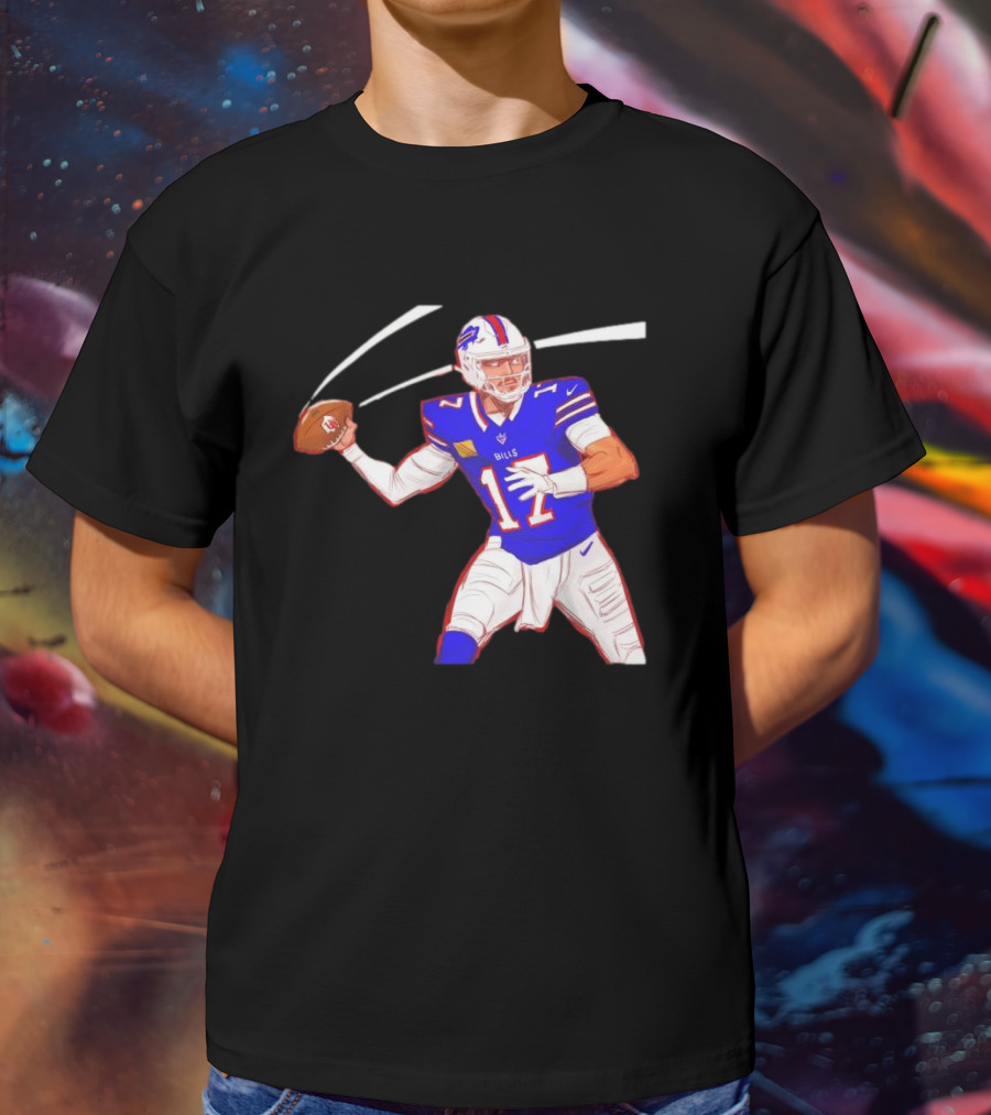 Josh Allen Buffalo Bills Victory Monday Cartoon Football Player T-Shirt