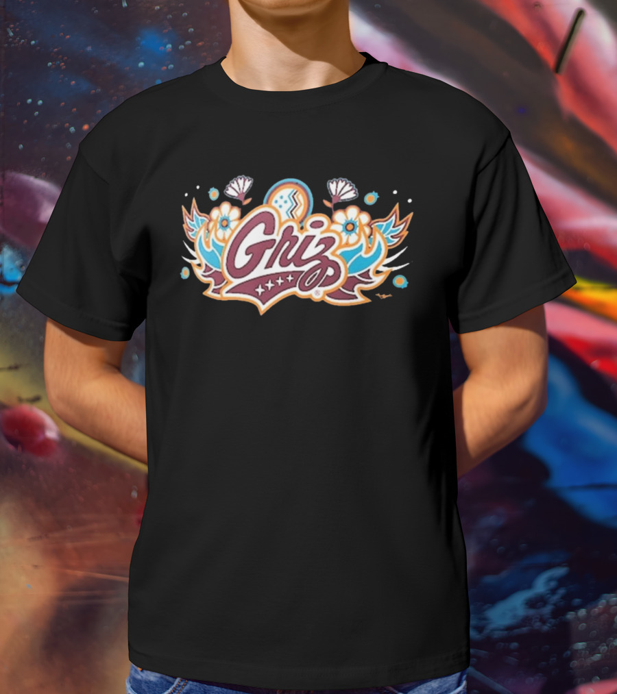 Montana Grizzlies Griz Floral Emblem Football Core Cotton NCAA T-Shirt