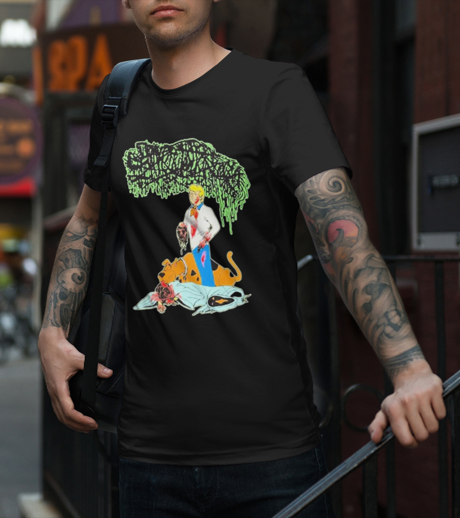 Sanguisugabogg Groovy Horror Parody Fred And Shaggy Scooby-Doo Scene T-Shirt