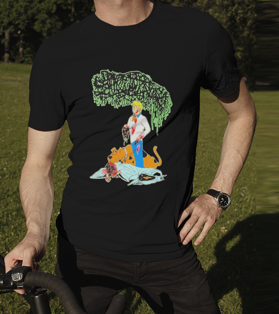 Sanguisugabogg Groovy Horror Parody Fred And Shaggy Scooby-Doo Scene T-Shirt
