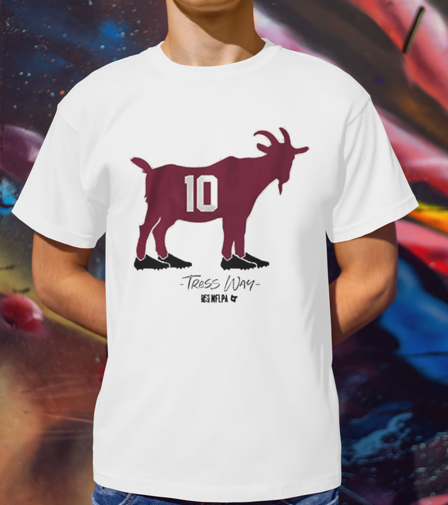 Tress Way 10 Punt Goat Washington Commanders NFLPA T-Shirt