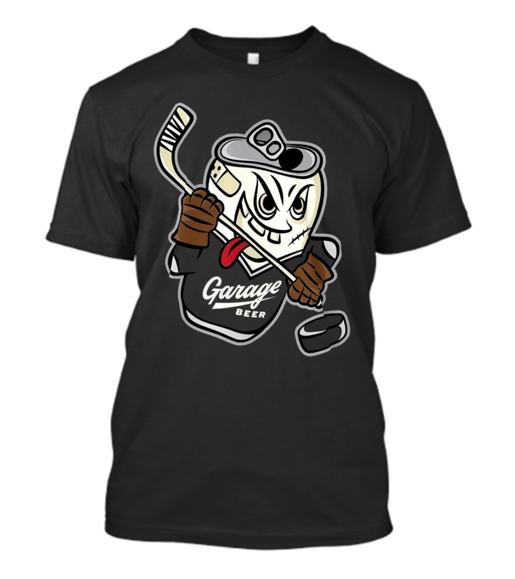 Garage Beer Can Hockey Player T-Shirt
