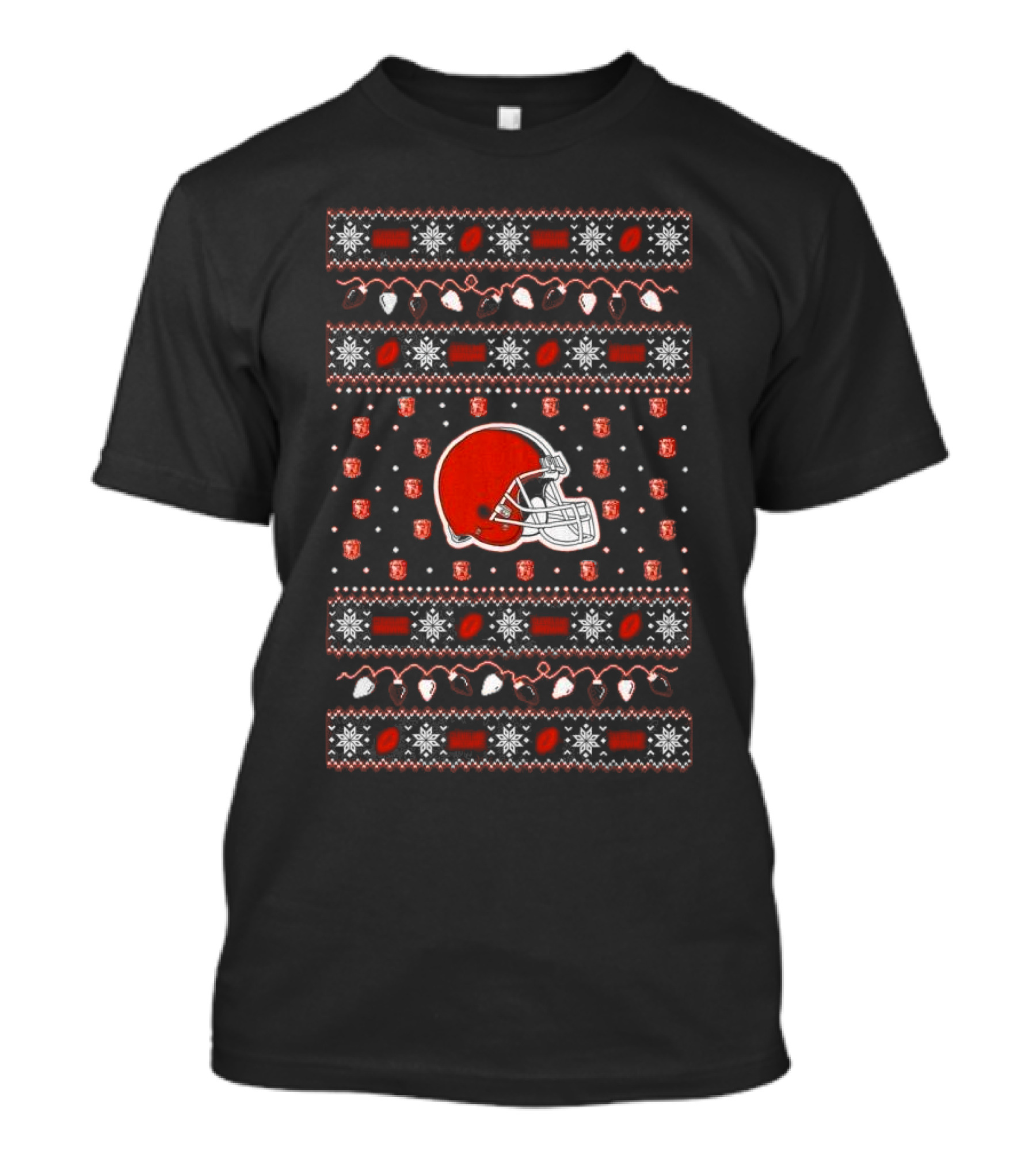 Cleveland Browns Holiday Lights Ugly Christmas T-Shirt