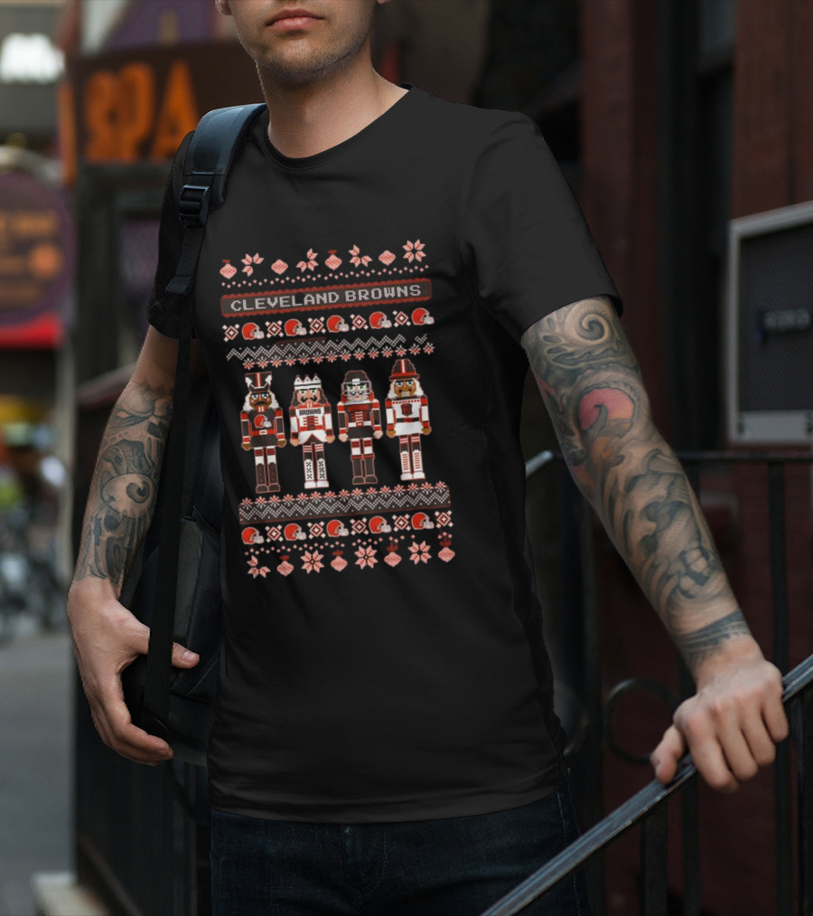 Cleveland Browns NFL Nutcracker Holiday Ugly Sweater T-Shirt
