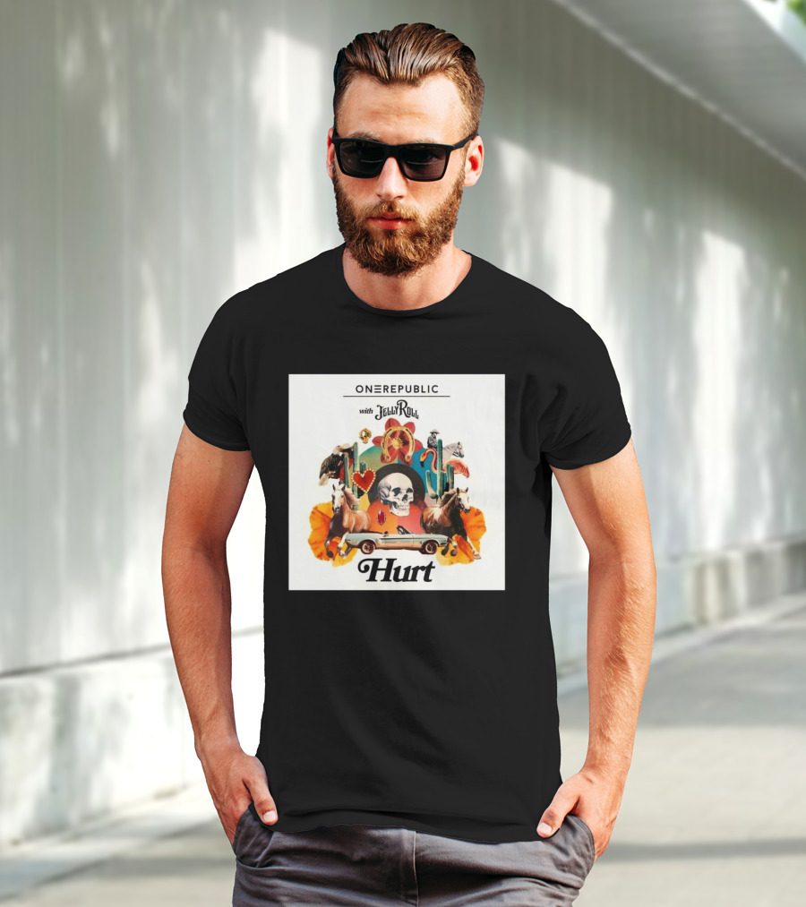 ONEREPUBLIC With JELLY ROLL Hurt Retro Collage Of Horses And Cactus T-Shirt
