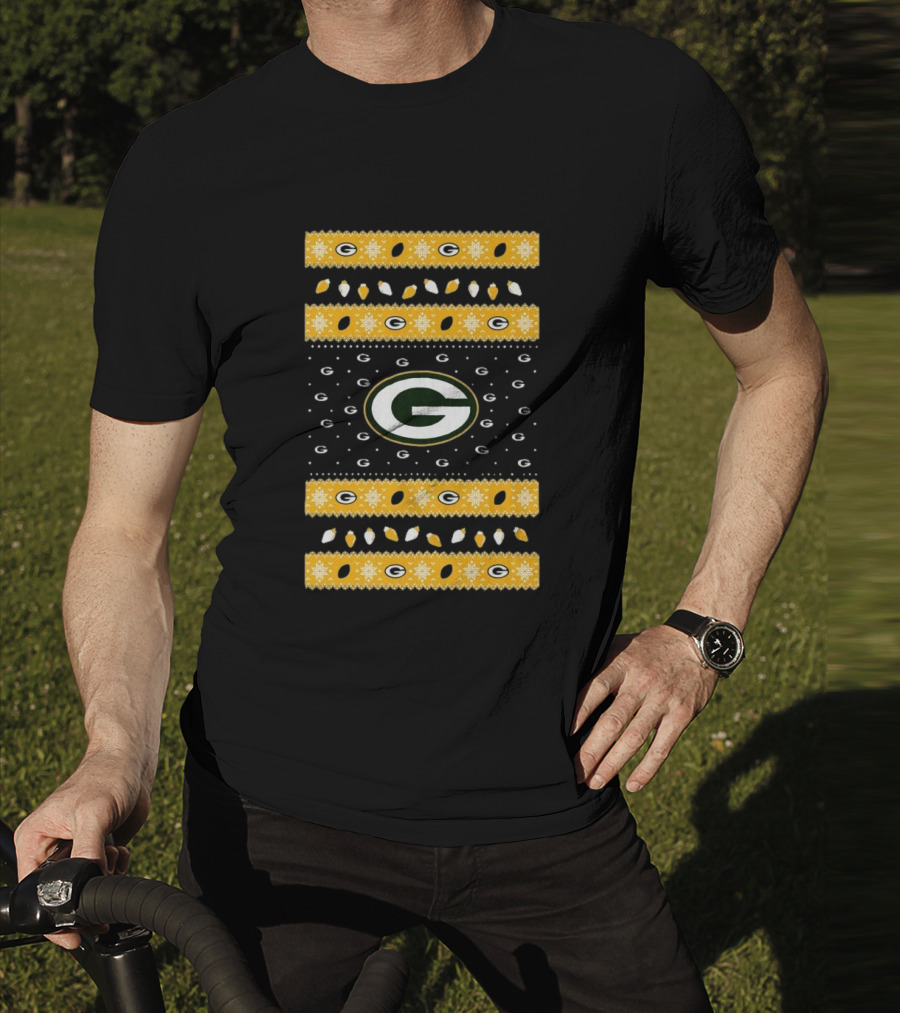 Green Bay Packers Holiday Lights Ugly Sweater T-Shirt