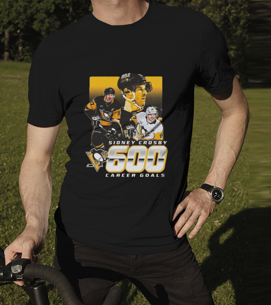 Sidney Crosby Pittsburgh Penguins 600 Career Goals NHL Achievement T-Shirt