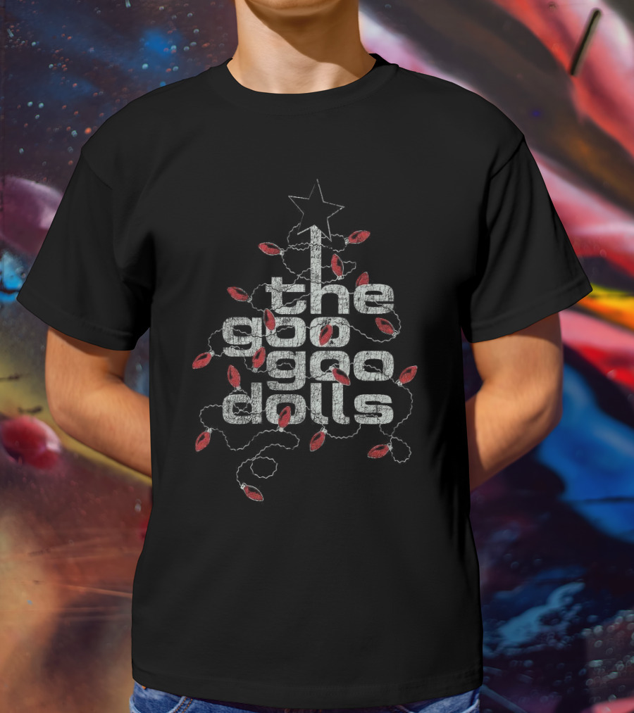 The Goo Goo Dolls Christmas Tree With Red Holiday Lights And Star T-Shirt