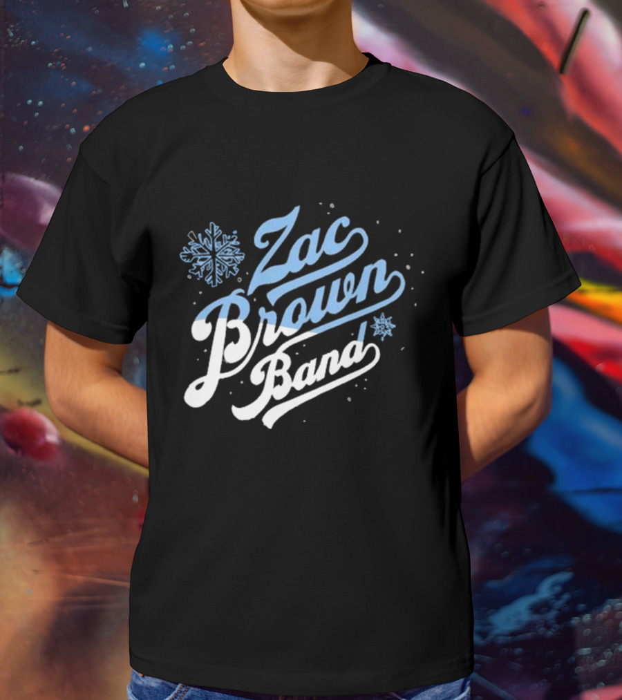 Zac Brown Band Snowflake Winter Black T-Shirt