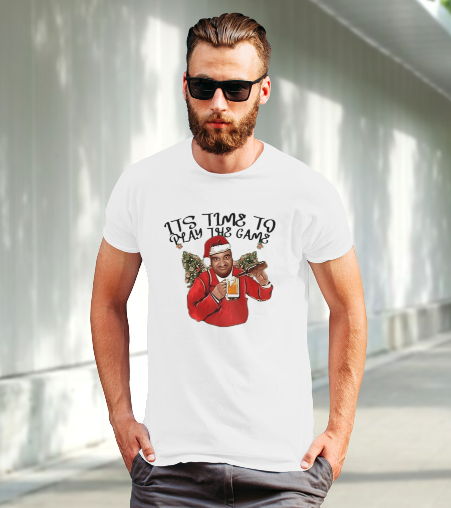Marc Anderson It's Time To Play The Game Christmas Beer Santa T-Shirt