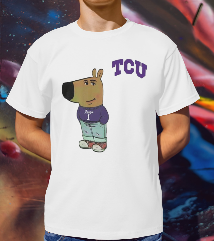 TCU Horned Frogs Chill Guy Cartoon Character In Frogs Jersey T-Shirt