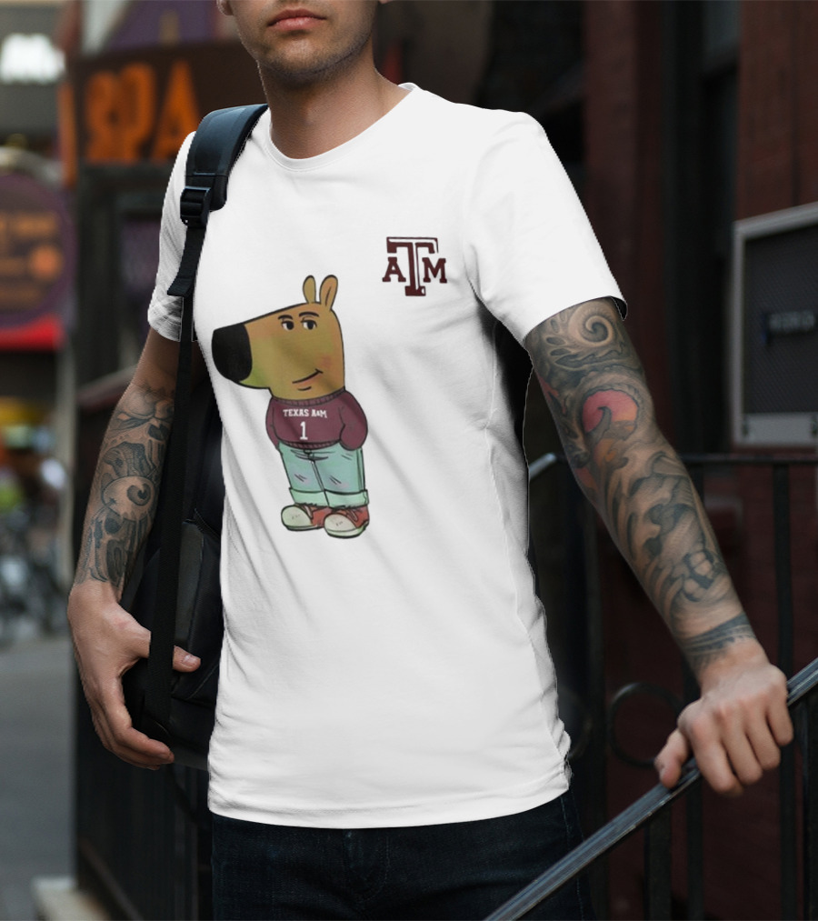 Texas A&M Aggies Chill Guy Character With A&M Logo And Jersey T-Shirt