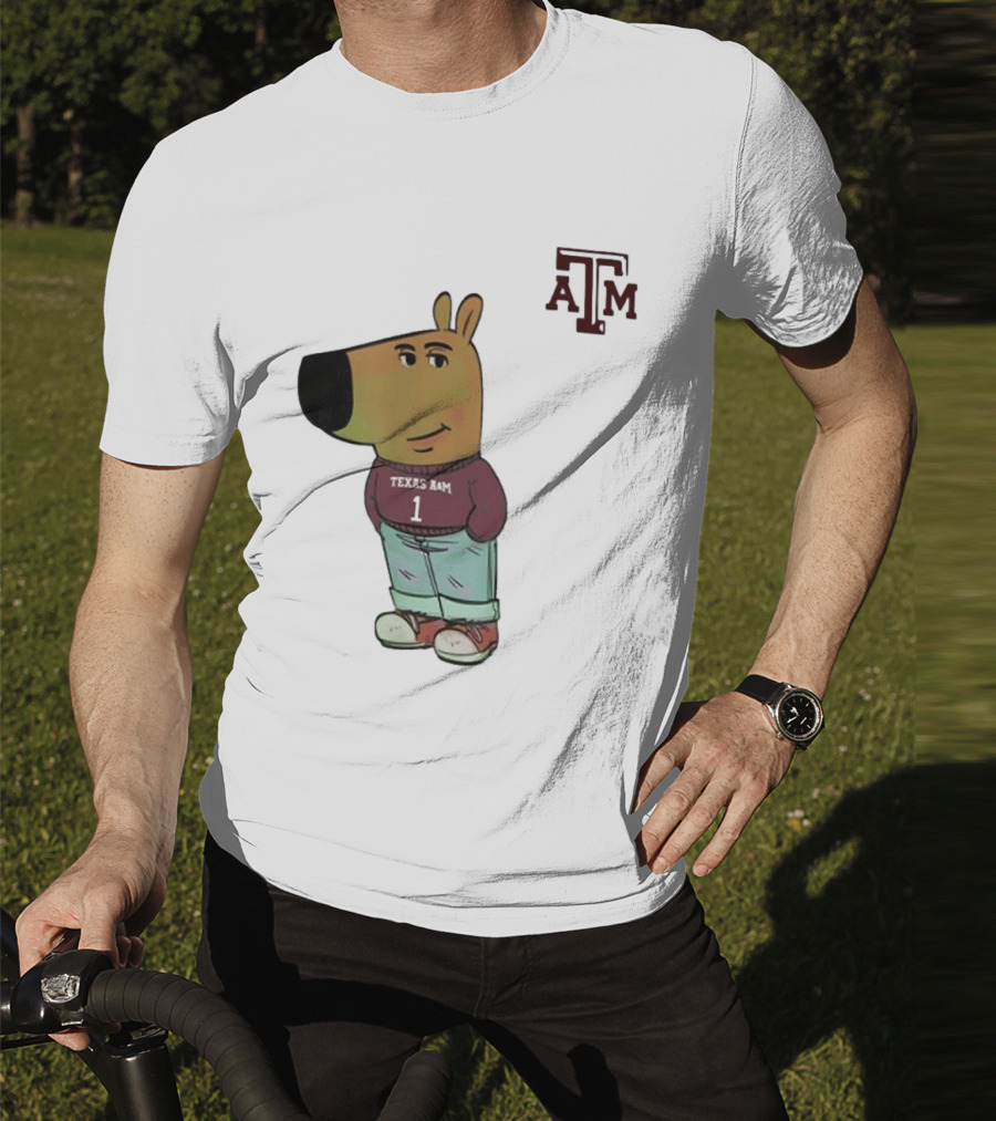 Texas A&M Aggies Chill Guy Character With A&M Logo And Jersey T-Shirt