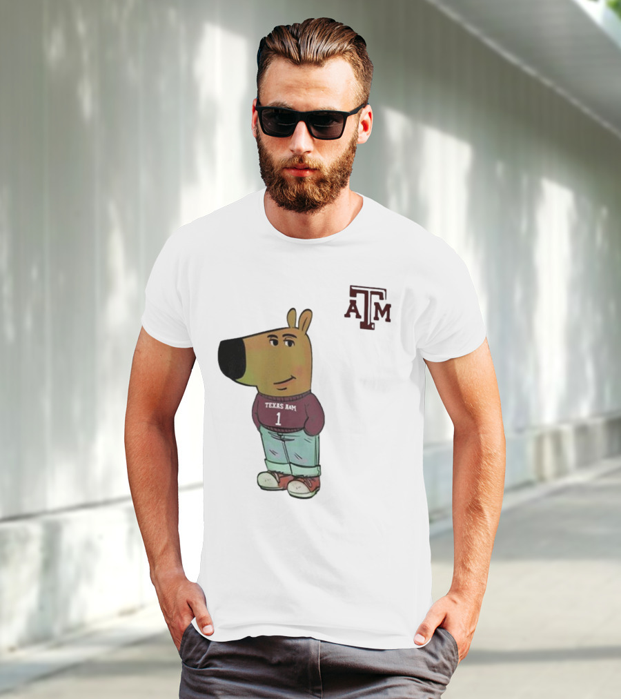 Texas A&M Aggies Chill Guy Character With A&M Logo And Jersey T-Shirt
