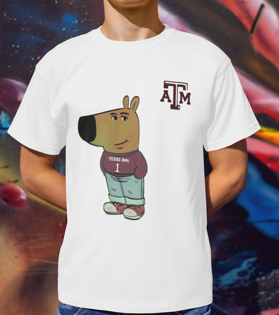 Texas A&M Aggies Chill Guy Character With A&M Logo And Jersey T-Shirt