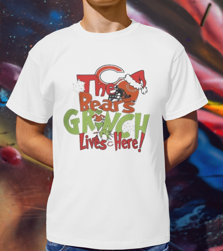 The Bears Grinch Chicago Lives Here Christmas T-Shirt