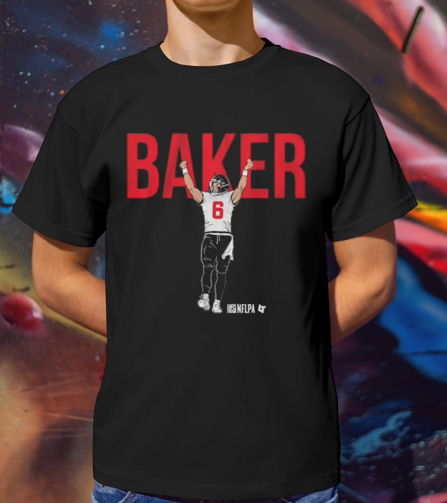 Baker NFLPA Celebration Number 6 Football Victory T-Shirt