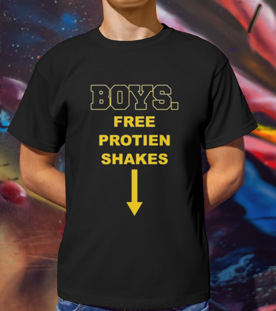 BOYS FREE PROTEIN SHAKES DOWNWARD ARROW T-Shirt