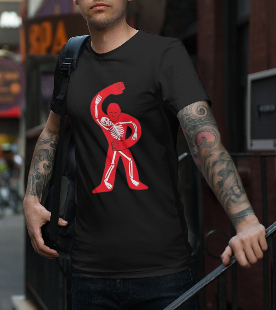 Lord Huron Dancing Skeleton Red Figure Hugging Skeleton T-Shirt