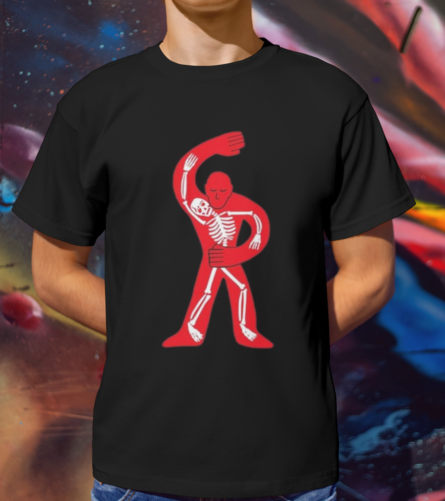 Lord Huron Dancing Skeleton Red Figure Hugging Skeleton T-Shirt