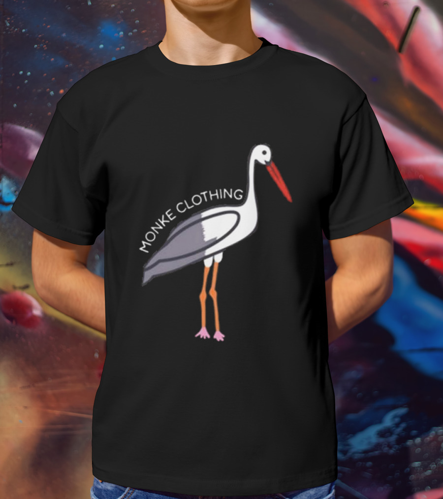 Monke Clothing Stork Woven Design With Stork T-Shirt