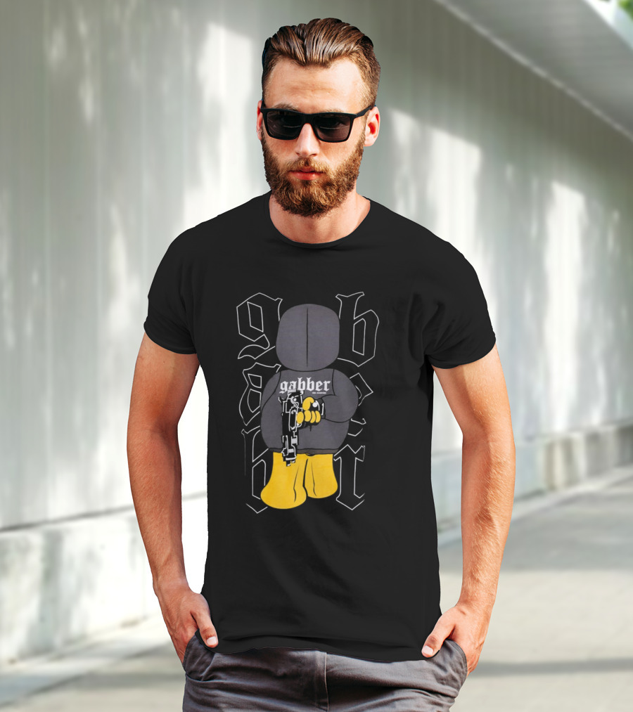Paul Elstak Gabber Wanna Play Iconic Gabber Character With Toy Gun T-Shirt