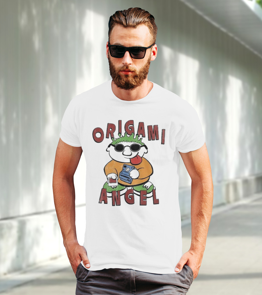 Origami Angel Cartoon Character With Camera And Sunglasses T-Shirt