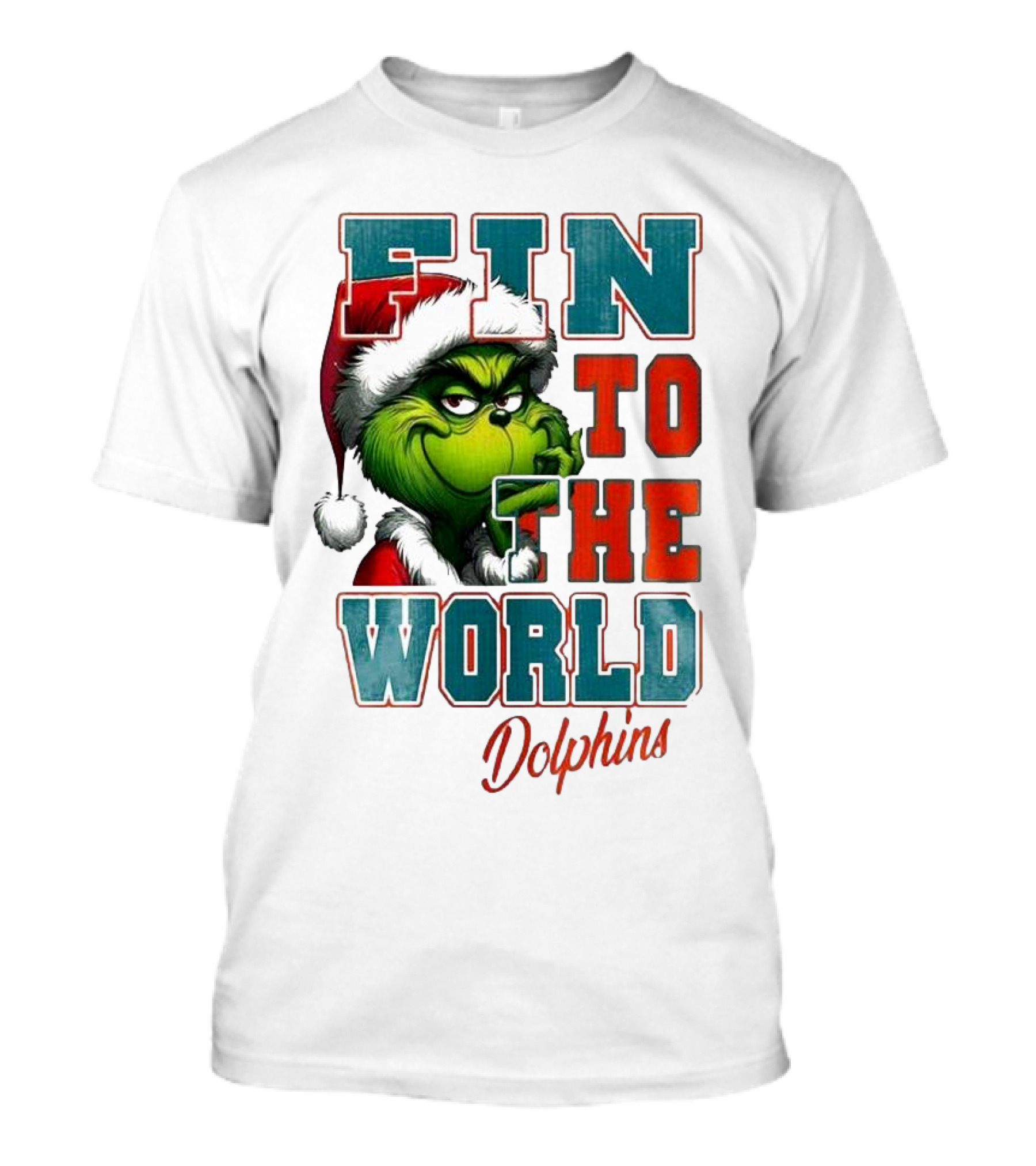 Miami Dolphins Grinch Fin To The World Christmas T-Shirt