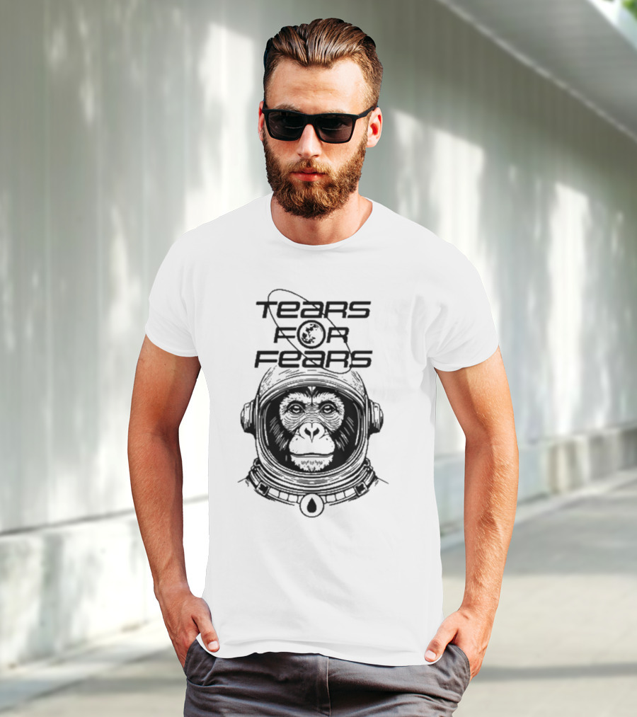 Tears For Fears Space Monkey Astronaut With Planet And Teardrop Helmet T-Shirt