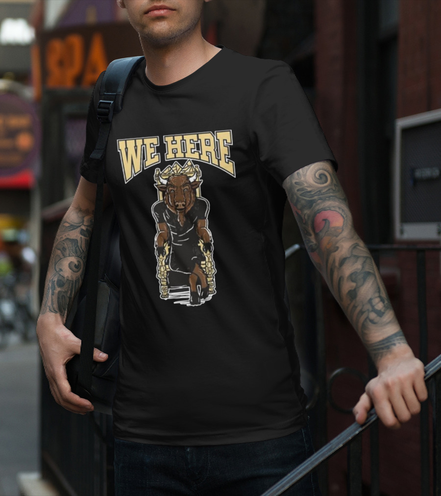 Colorado Buffaloes We Here Charging Bull T-Shirt