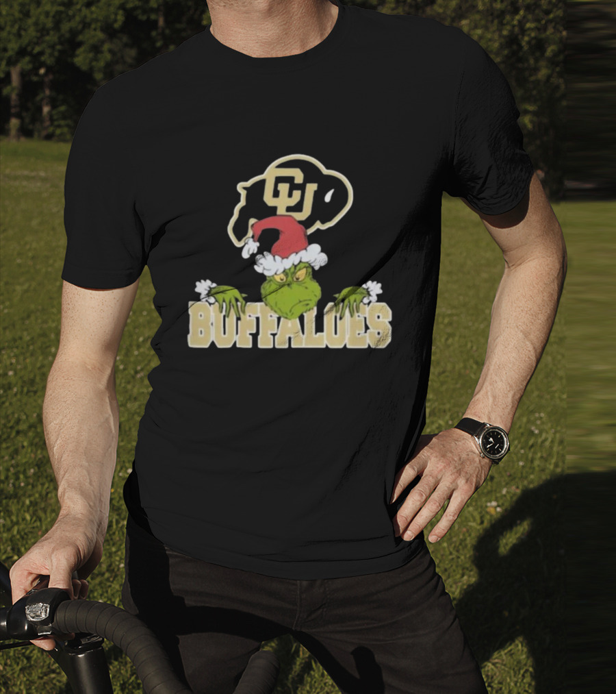 NCAA Colorado Buffaloes Grinch Christmas Football T-Shirt