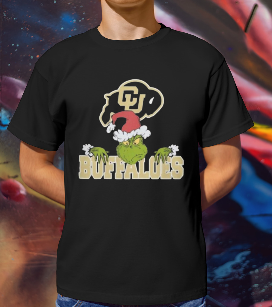 NCAA Colorado Buffaloes Grinch Christmas Football T-Shirt