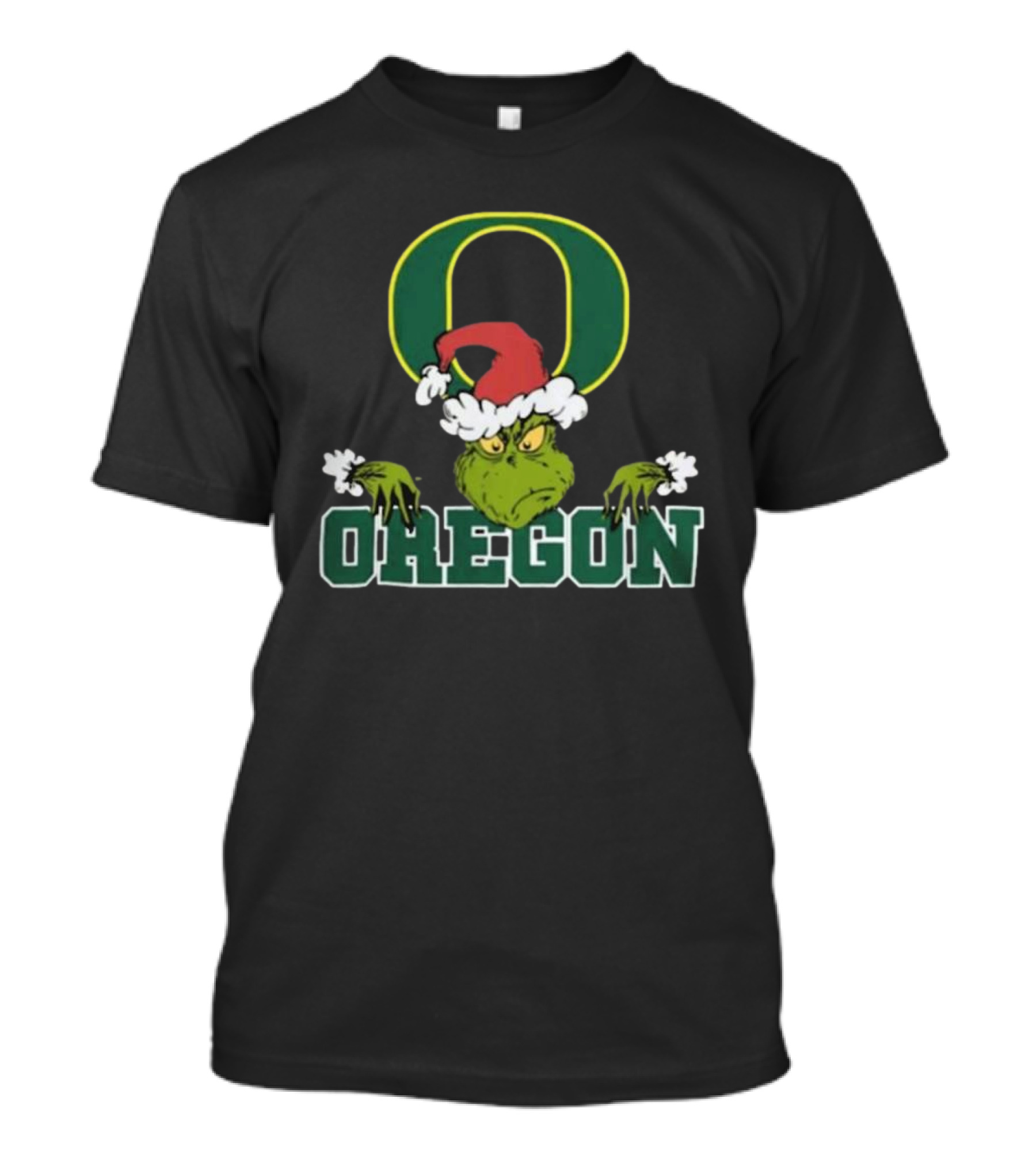 NCAA Oregon Ducks Grinch Christmas Football T-Shirt