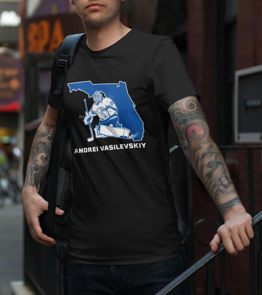 Andrei Vasilevskiy Tampa Bay Hockey Florida Map T-Shirt